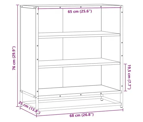 Kumode, Melns, 68X35X76 Cm, Inženierijas Koks, Metāls Vidaxl