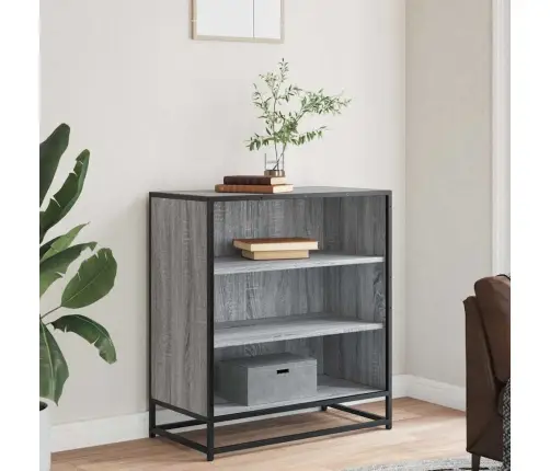 Kumode, Pelēka Koka, 68X35X76 Cm, Inženierijas Koks, Metāls Vidaxl