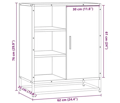 Bufete Sonoma Ozols 62X35X76 Cm Engineered Wood Vidaxl