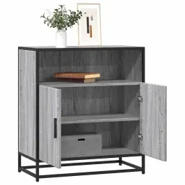 Kumode, Pelēka Koka, 68X35X76 Cm, Inženierijas Koks Vidaxl