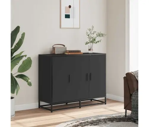 Šoninė Spintelė, Juodos Spalvos, 94X35X76 cm Apdirbta Mediena Šoninė Spintelė, Juodos Spalvos, 94X35X76 cm Apdirbta Mediena