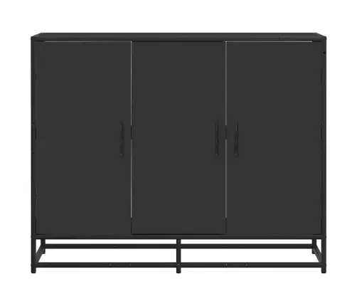 Šoninė Spintelė, Juodos Spalvos, 94X35X76 cm Apdirbta Mediena Šoninė Spintelė, Juodos Spalvos, 94X35X76 cm Apdirbta Mediena