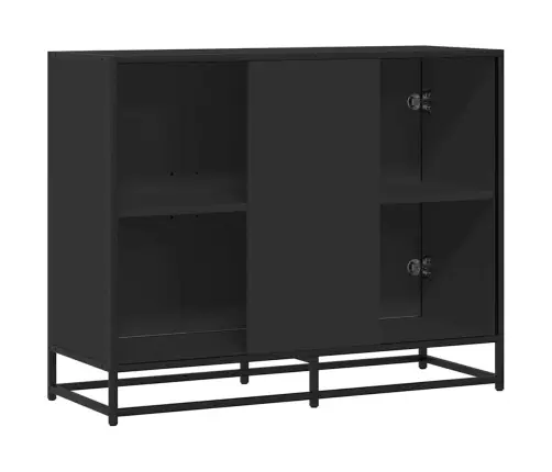 Šoninė Spintelė, Juodos Spalvos, 94X35X76 cm Apdirbta Mediena Šoninė Spintelė, Juodos Spalvos, 94X35X76 cm Apdirbta Mediena