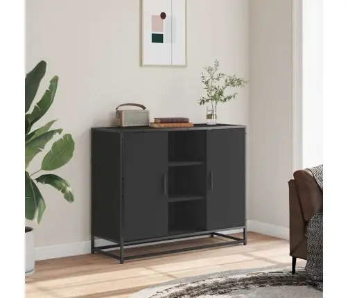 Plaukts, Melns, 92X35X76 Cm, Inženierijas Koks Vidaxl