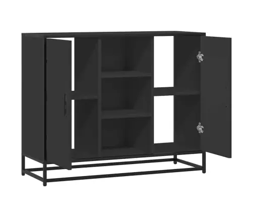 Plaukts, Melns, 92X35X76 Cm, Inženierijas Koks Vidaxl