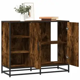 Šoninė Spintelė, Dūminio Ąžuolo, 92X35X76cm Apdirbta Mediena