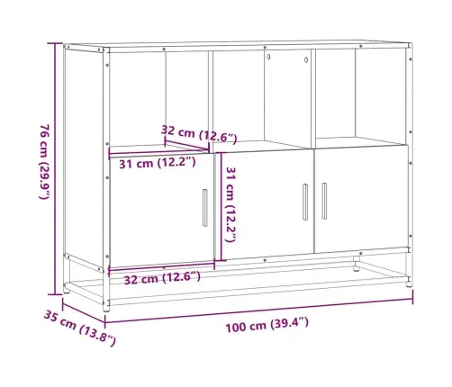 Bufete Sonoma Ozols 100X35X76 Cm Engineered Wood Vidaxl
