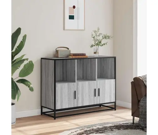 Kumode, Pelēka Ozolkoka, 100X35X76 Cm, Inženierijas Koks Vidaxl