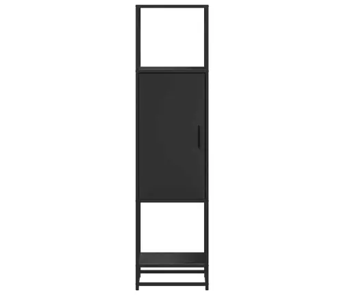 Highboard Black 35,5X35X139 Cm Engineered Wood And Metal