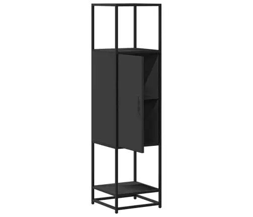 Highboard Black 35,5X35X139 Cm Engineered Wood And Metal
