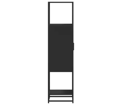 Highboard Black 35,5X35X139 Cm Engineered Wood And Metal