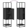 Highboard Black 35,5X35X139 Cm Engineered Wood And Metal