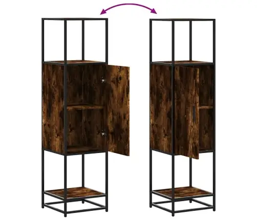 Highboard Rūkytas Ąžuolas 35,5X35X139 Cm Mediena Ir Metalas Highboard Rūkytas Ąžuolas 35,5X35X139 Cm Mediena Ir Metalas