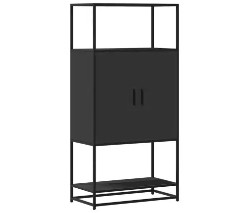 Augstais Skapītis Melns 68X35X139 Cm Inženierijas Koks Metāls Vidaxl