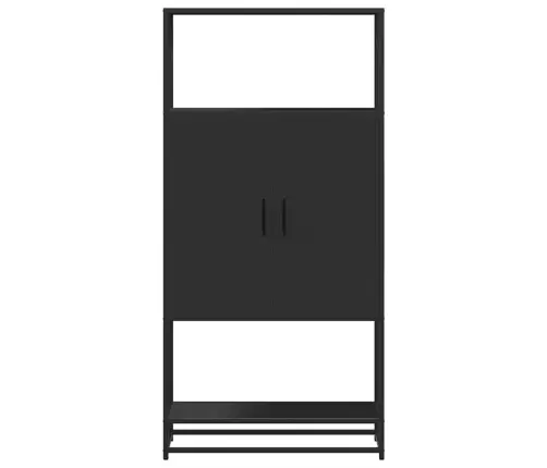 Augstais Skapītis Melns 68X35X139 Cm Inženierijas Koks Metāls Vidaxl