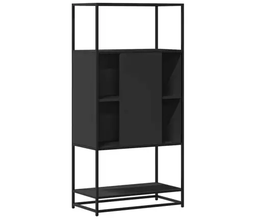 Augstais Skapītis Melns 68X35X139 Cm Inženierijas Koks Metāls Vidaxl