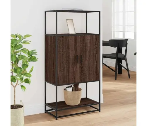 Highboard Rudas Ąžuolas 68X35X139 Cm Mediena Ir Metalas Highboard Rudas Ąžuolas 68X35X139 Cm Mediena Ir Metalas