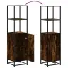 Highboard Rūkytas Ąžuolas 35,5X35X139 Cm Mediena Ir Metalas