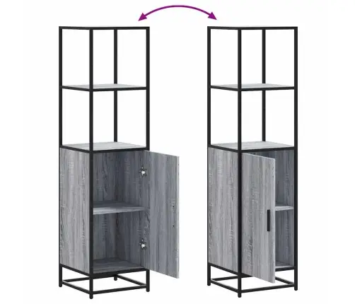 Highboard Gray Sonoma Inžinerinis Medis Ir Metalas