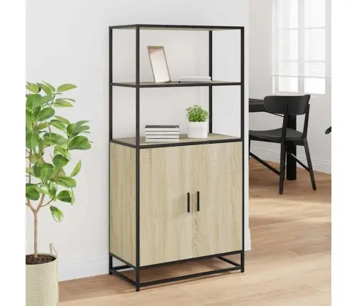 Aukšta Lenta Sonoma Ąžuolas 68X35X139 Cm Mediena Ir Metalas