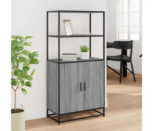 Highboard Grey Sonoma 68X35X139 Cm Engineered Wood And Metal Vidaxl