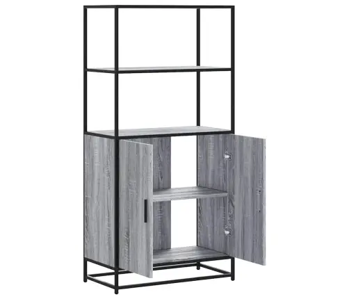 Highboard Grey Sonoma 68X35X139 Cm Engineered Wood And Metal Vidaxl