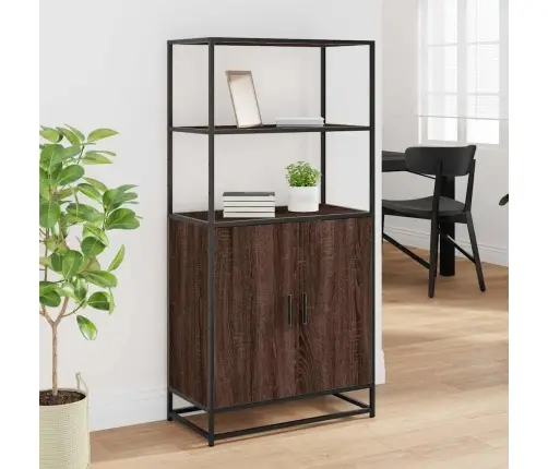 Augstā Dēlis Ozola Krāsa 68X35X139 Cm Inženierijas Koks Metāls Vidaxl