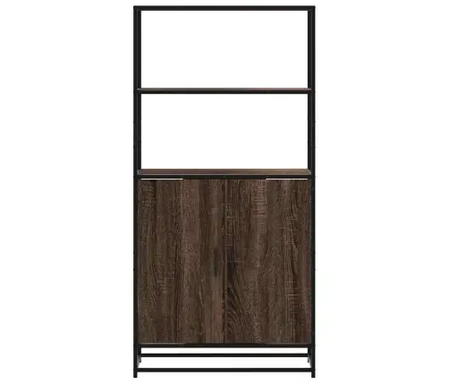 Augstā Dēlis Ozola Krāsa 68X35X139 Cm Inženierijas Koks Metāls Vidaxl