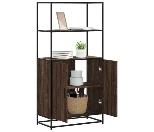 Augstā Dēlis Ozola Krāsa 68X35X139 Cm Inženierijas Koks Metāls Vidaxl