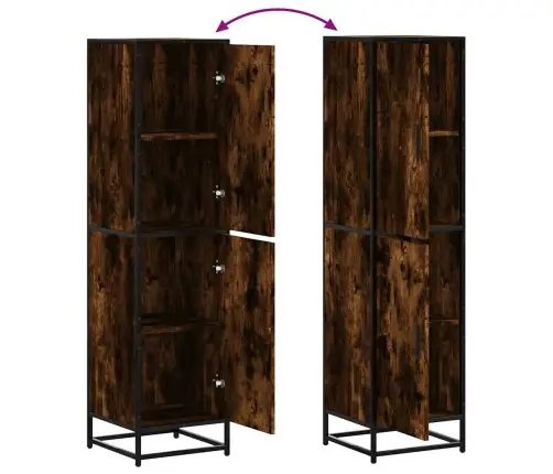 Augstā Dēlis Ozolkoka 35,5X35X139 Cm Inženierijas Koks Metāls Vidaxl