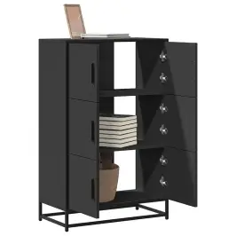 Highboard Black 68X35X106,5 Cm Engineered Wood And Metal