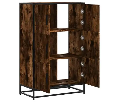 Augstā Dēlis Ozola Krāsa 68X35X106,5Cm Inženierijas Koks Metāls Vidaxl