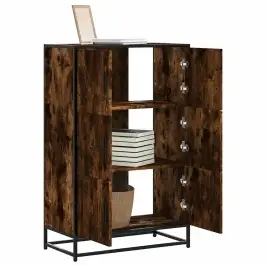 Augstā Dēlis Ozola Krāsa 68X35X106,5Cm Inženierijas Koks Metāls Vidaxl