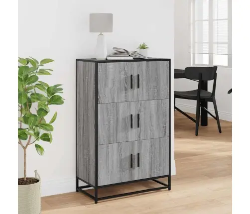 Highboard Grey Sonoma 68X35X106,5 Cm Engineered Wood And Metal Vidaxl Highboard Grey Sonoma 68X35X106,5 Cm Engineered Wood And Metal Vidaxl