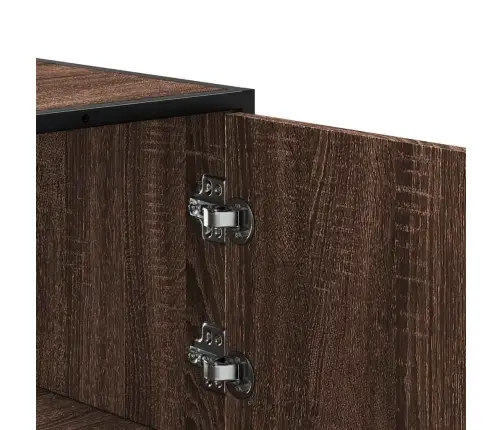 Highboard Rudas Ąžuolas 68X35X106,5 Cm Mediena Ir Metalas