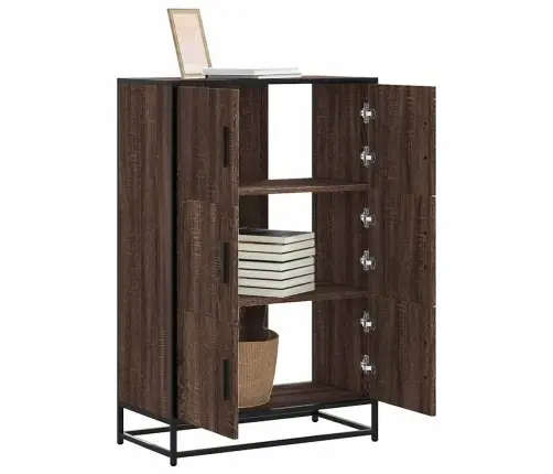 Highboard Rudas Ąžuolas 68X35X106,5 Cm Mediena Ir Metalas