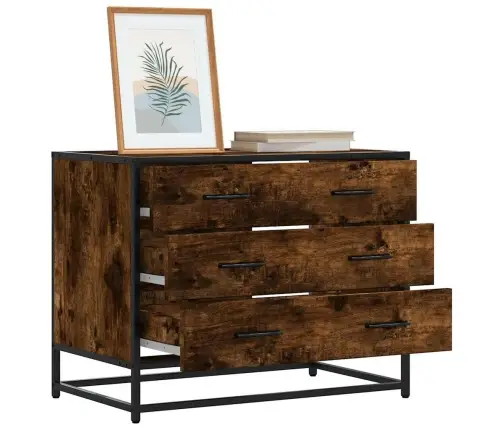 Stalčių Spintelė Rūkytas Ąžuolas 70X41X56 Cm Inžinerinė Mediena