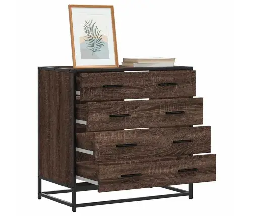 Atvilktņu Plaukts, Ozolkoka, 70X41X70 Cm, Inženierijas Koks Vidaxl