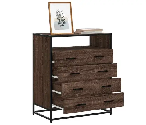 Atvilktņu Plaukts, Ozolkoka, 70X41X83,5 Cm, Inženierijas Koks Vidaxl