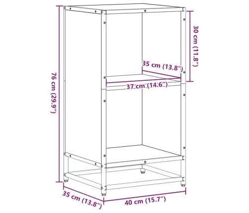 Grāmatu Skapis Melns 40X35X76 Cm Engineered Wood Vidaxl