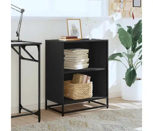 Grāmatu Plaukts, Melns, 60X35X76 Cm, Inženierijas Koks Vidaxl