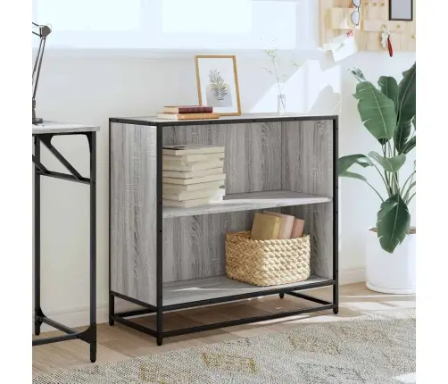 Grāmatu Skapis, Pelēks, 80,5X35X76 Cm, Inženierijas Koks Vidaxl