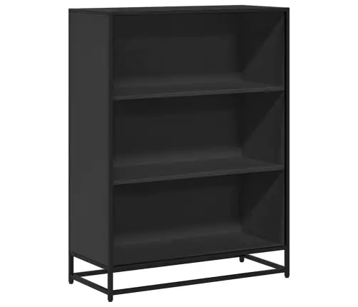 Raamaturiiul, Must, 80,5X35X107,5 cm Tehispuit