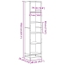 Raamatukapp, Hall Sonoma Tamm, 40X35X170,5 cm Tehispuit