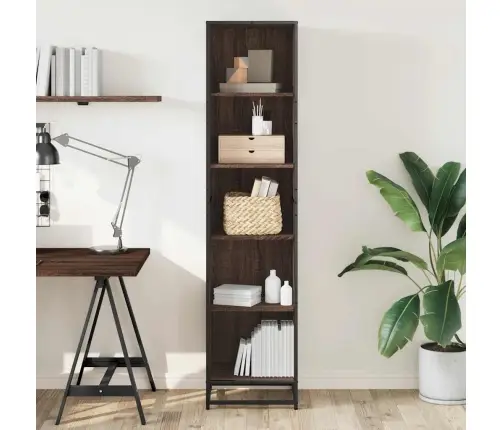 Grāmatu Plaukts, Brūna Ozola, 40X35X170,5 Cm, Inženierijas Koks Vidaxl