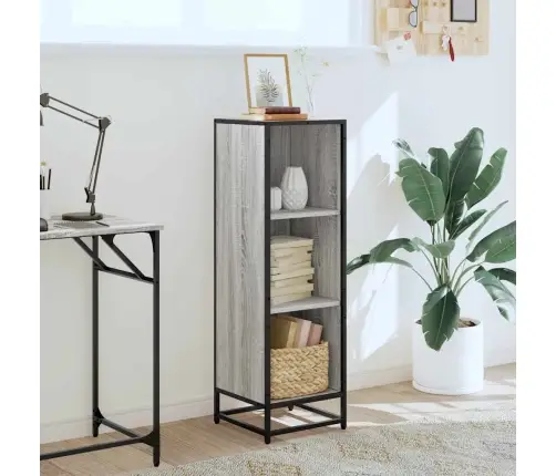 Knygų Spintelė Pilka Sonoma 33,5X33X107,5 Cm Inžinerinė Mediena