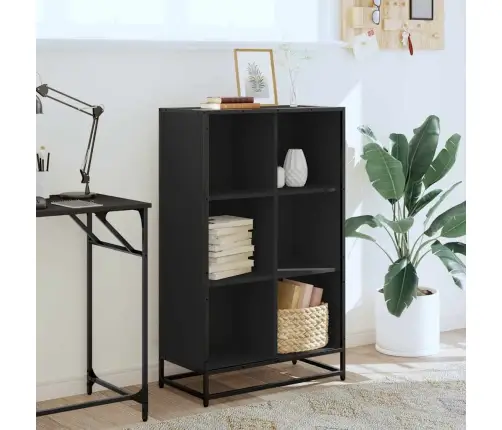 Grāmatu Plaukts, Melns, 65,5X33X107,5 Cm, Inženierijas Koks Vidaxl