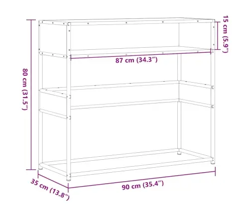 Konsolinis Stalas Juodas 90X35X80 Cm Inžinierinis Medis