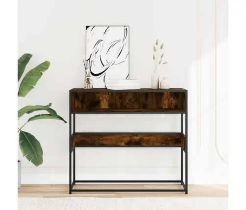 Konsoles Galdiņš, Kvēpināta Ozolkoka, 90X35X80 Cm, Koks Vidaxl