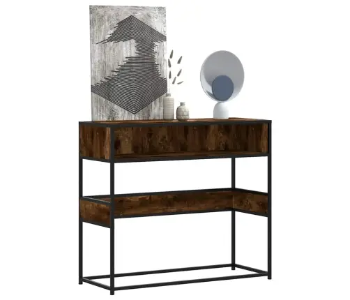 Konsoles Galdiņš, Kvēpināta Ozolkoka, 90X35X80 Cm, Koks Vidaxl